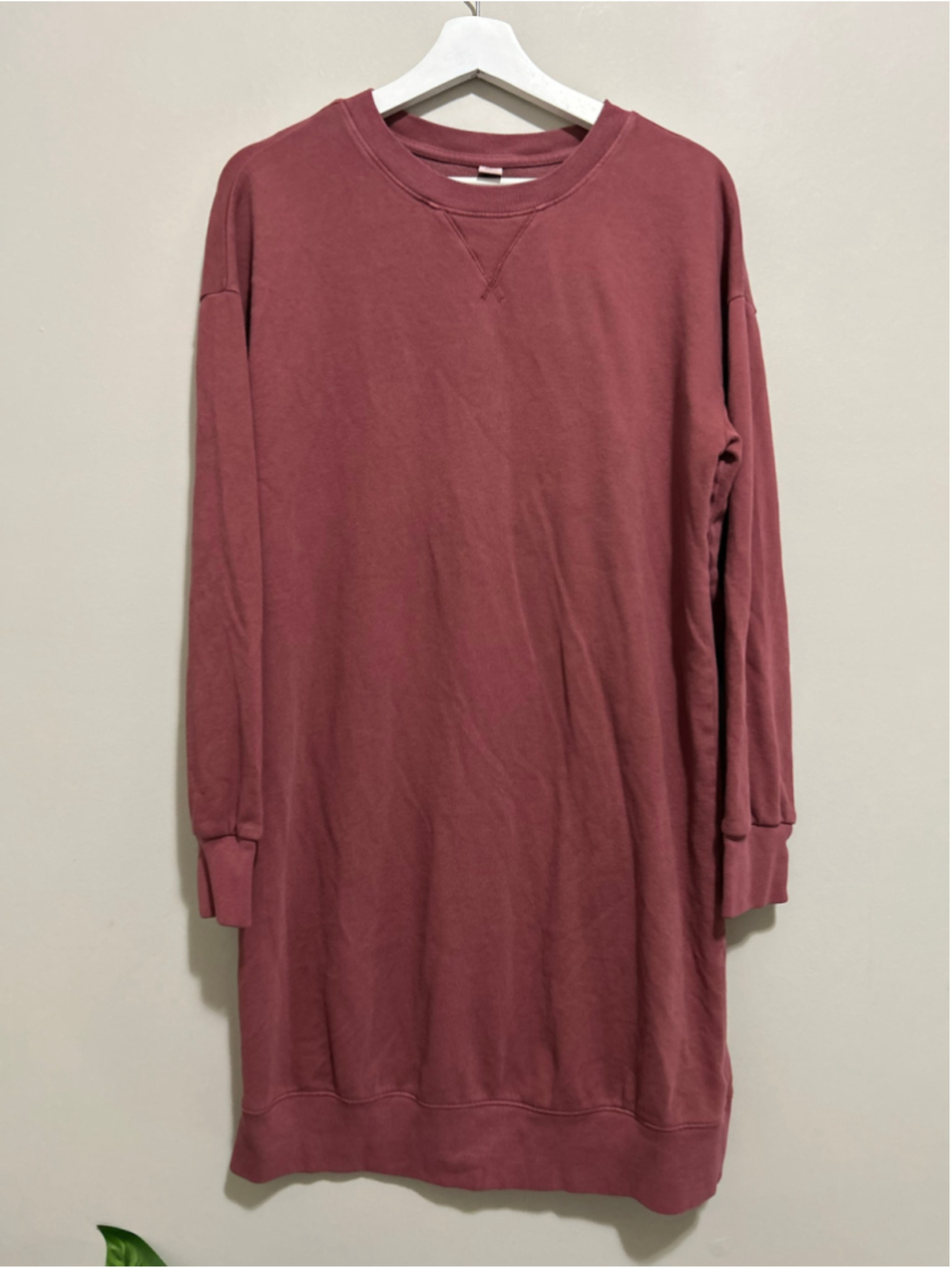 Women's Old Navy Sweatshirt Dress Burnt Red Size M